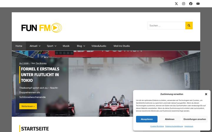 Snímek obrazovky fun-fm.de