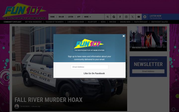 Screenshot of fun107.com