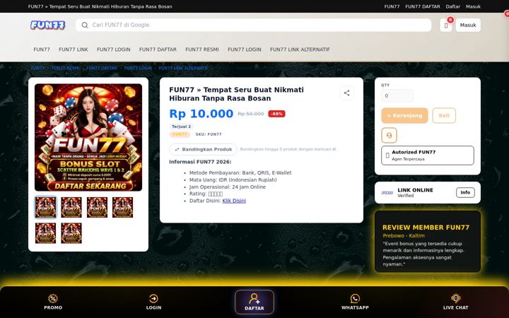 Screenshot of fun77s.org