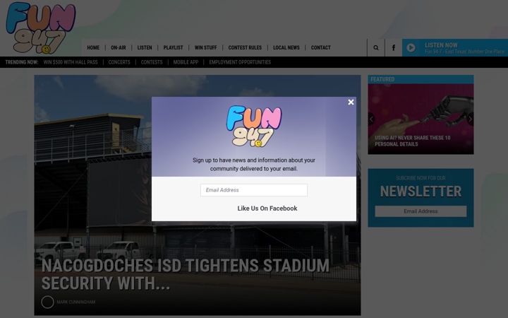 Screenshot of fun947.com