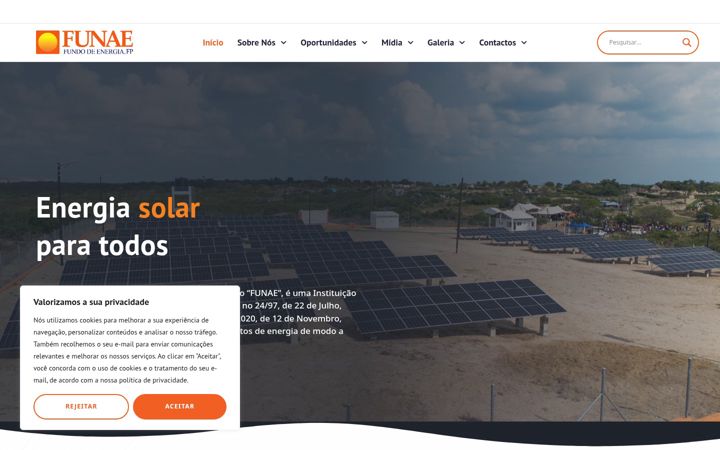 Screenshot of funae.co.mz