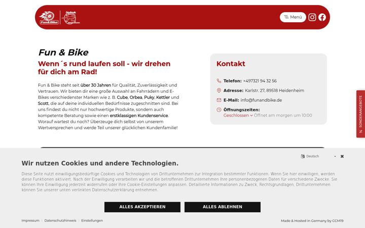 Screenshot of funandbike.de