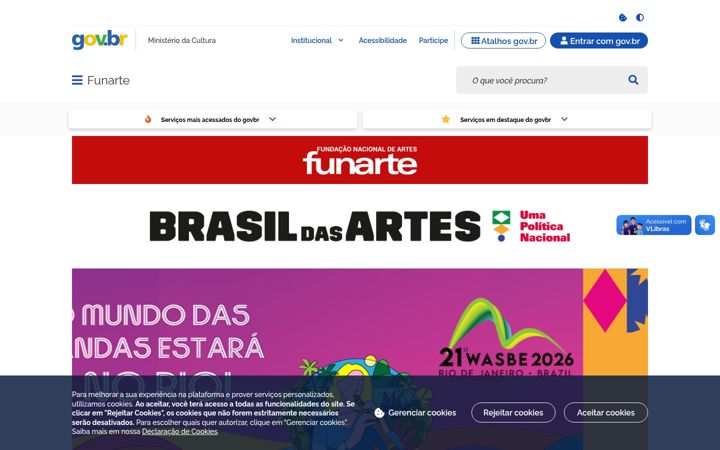 Screenshot of funarte.gov.br