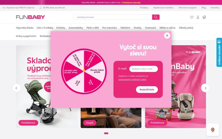 Snímek obrazovky funbaby.sk