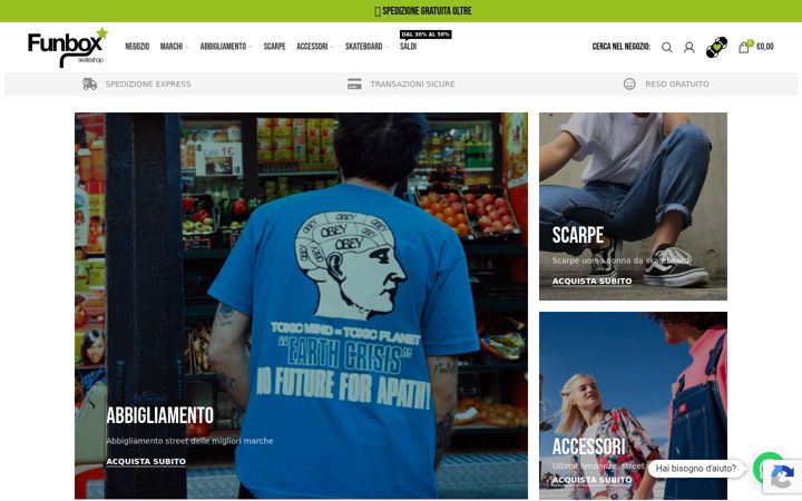 Screenshot of funboxskateshop.it