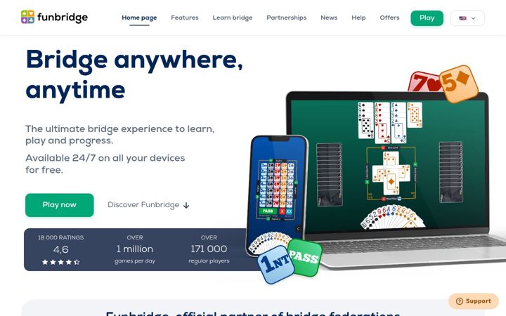 Screenshot of funbridge.com