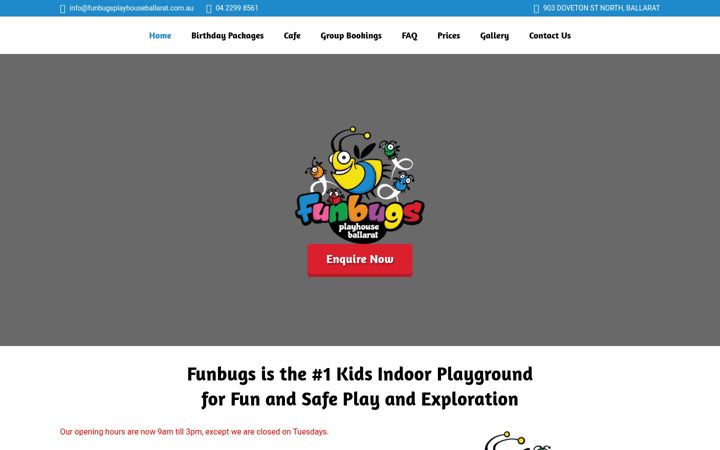 Snímek obrazovky funbugsplayhouseballarat.com.au