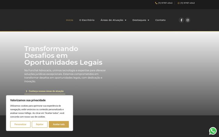 Snimka zaslona za funchaladvocacia.com.br