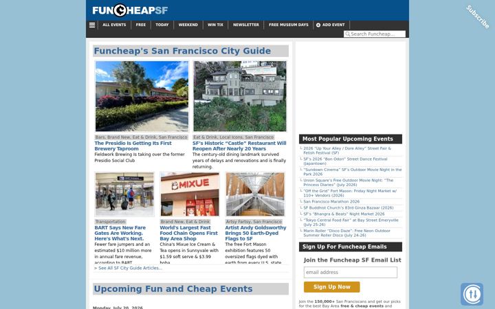 Screenshot of funcheap.com