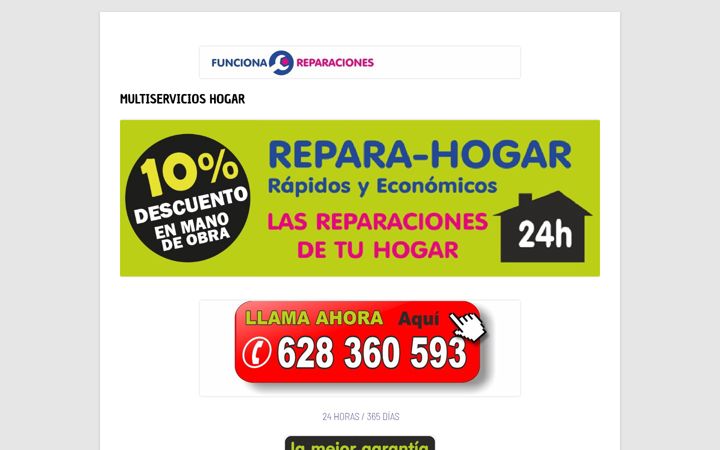 Screenshot of funcionareparaciones.com.es