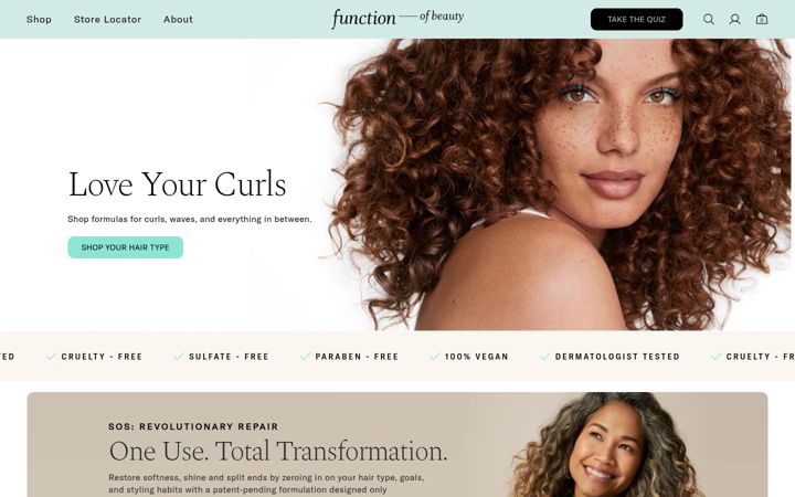 Screenshot of functionofbeauty.com