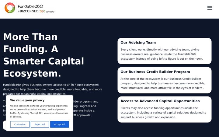 Screenshot of fundable360.com