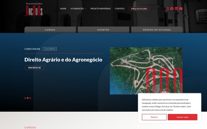 Screenshot of fundacaoarcadas.org.br