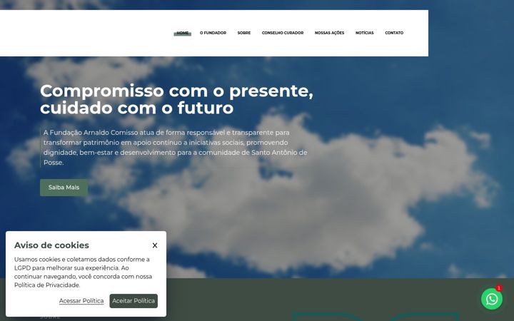 Screenshot of fundacaoarnaldocomisso.org.br