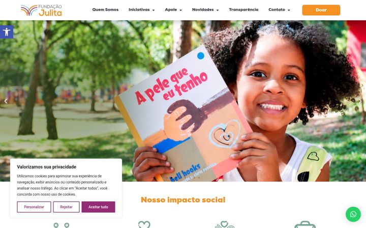 Snimka zaslona za fundacaojulita.org.br