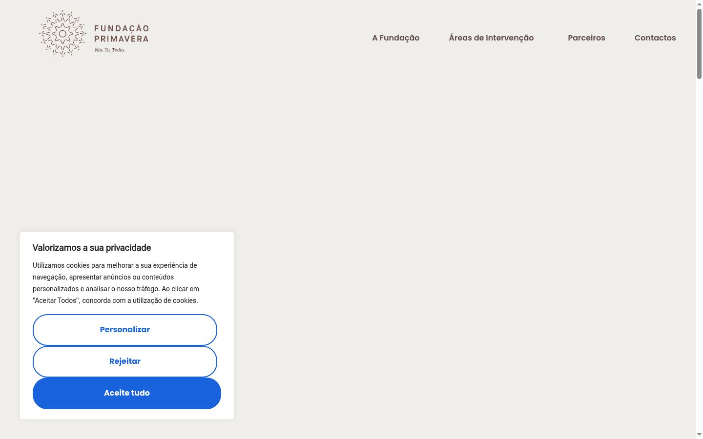 Screenshot des Einwilligungsbanners vor jeglicher Interaktion