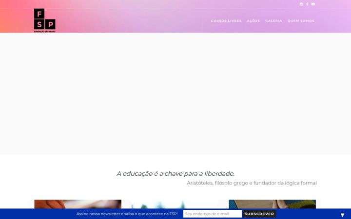 Snimka zaslona za fundacaosaopedro.org.br