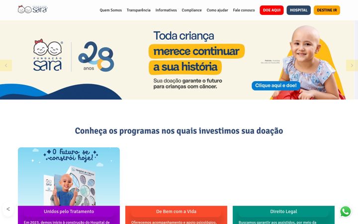Snimka zaslona za fundacaosara.org.br