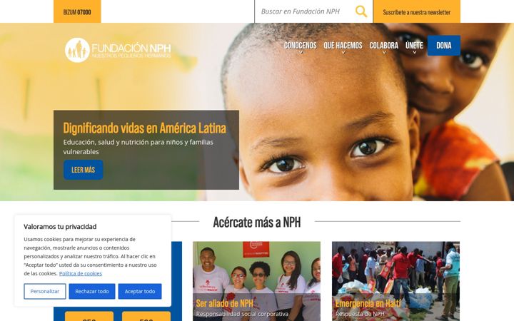 Screenshot of fundacion-nph.org