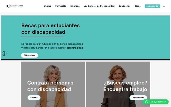 Screenshot stránky fundacionadecco.org