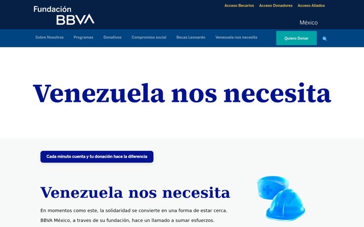 Snimka zaslona za fundacionbbvabancomer.org