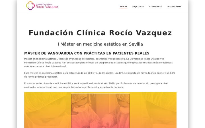 Captură de ecran a fundacionclinicarociovazquez.org