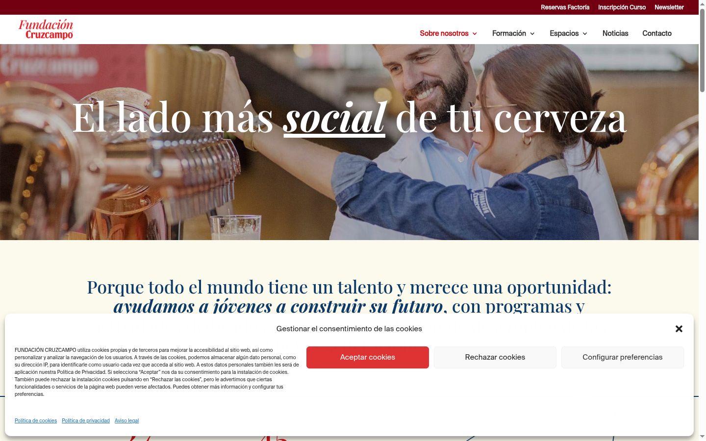 Screenshot of the consent banner shown before any interaction