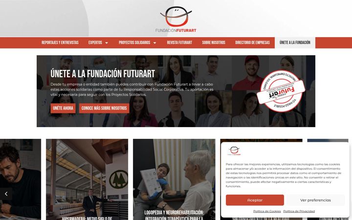 Ekrano kopija fundacionfuturart.es