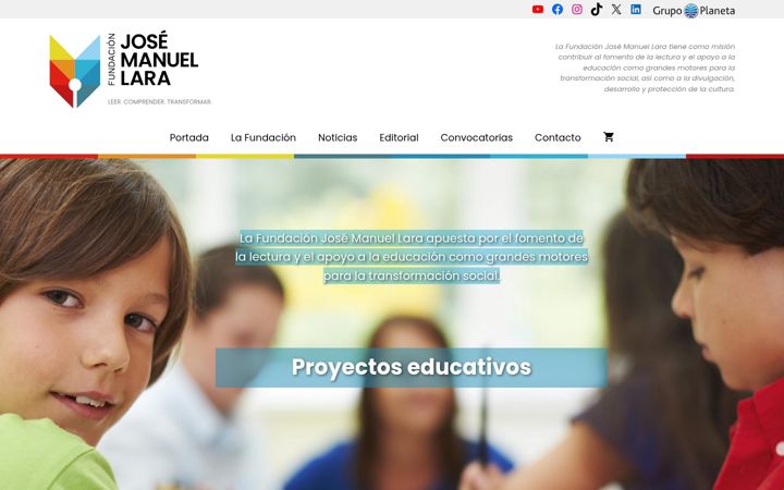 Captură de ecran a fundacionjmlara.es