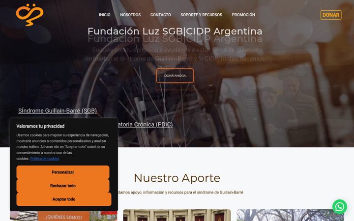 Screenshot of fundacionluzsgbargentina.com