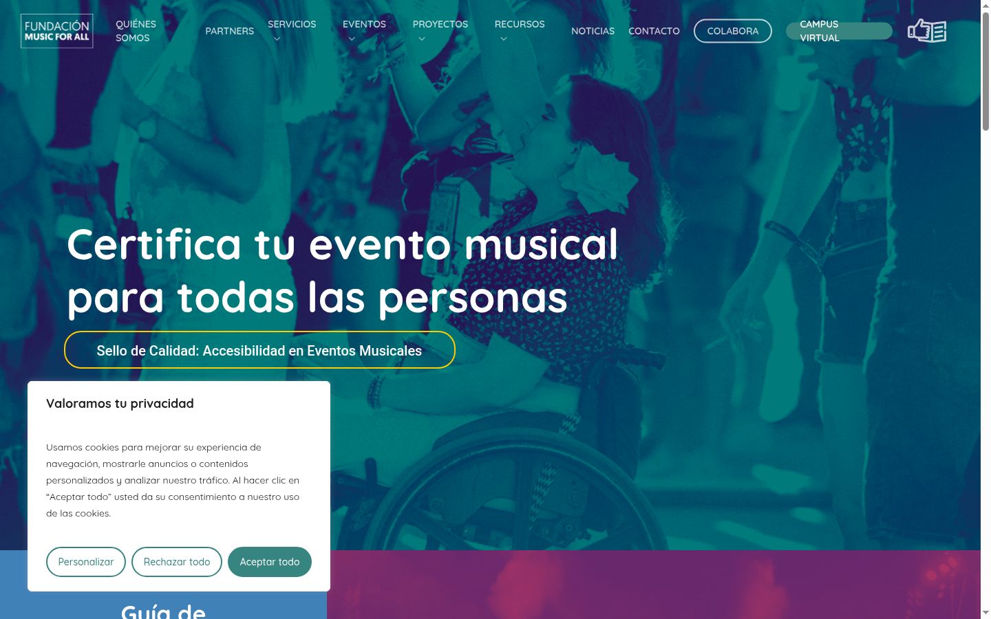 Screenshot of the consent banner shown before any interaction