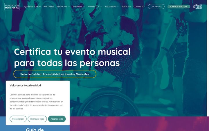 Screenshot of fundacionmusicforall.org