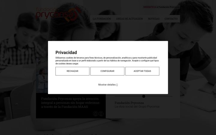 Ekrano kopija fundacionpryconsa.es