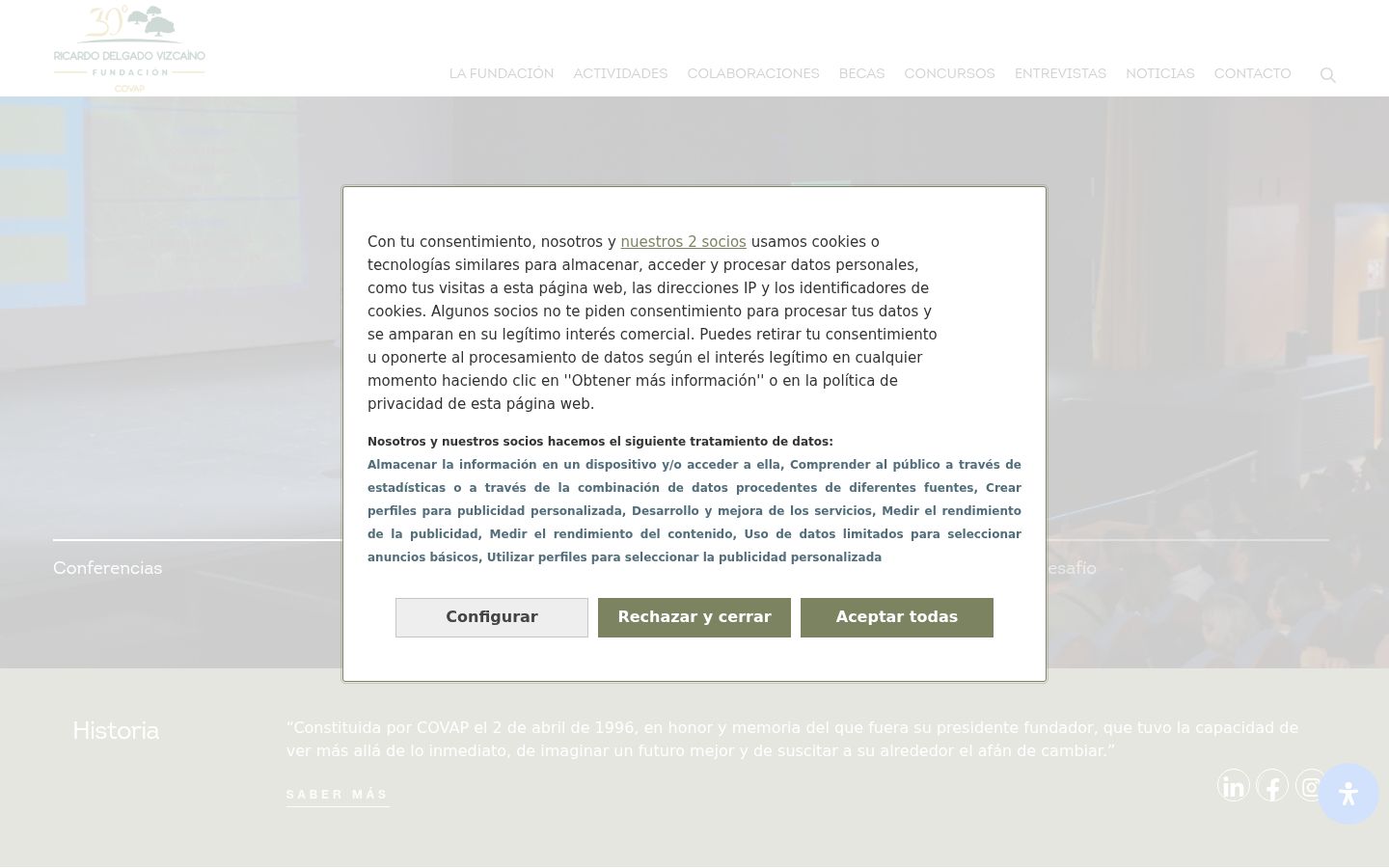 Screenshot tal-banner tal-kunsens muri qabel kwalunkwe interazzjoni