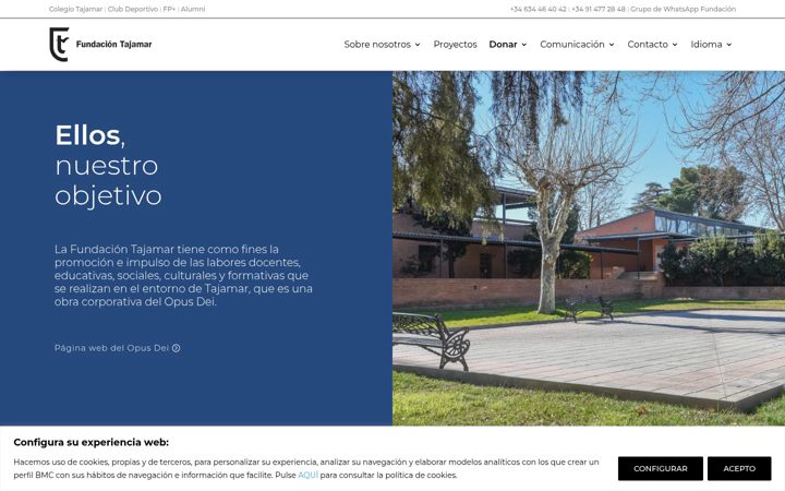 Captură de ecran a fundaciontajamar.es