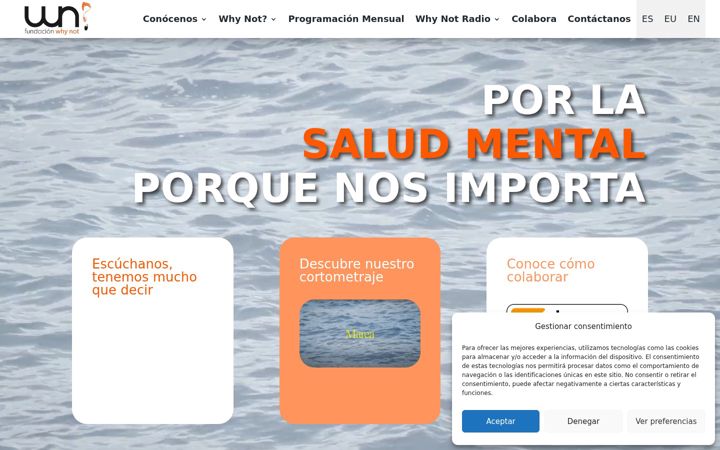 Screenshot of fundacionwhynot.org