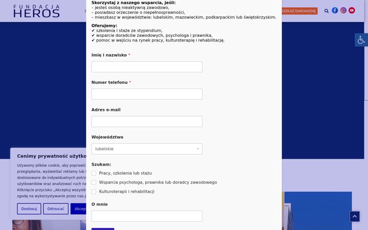 Screenshot of fundacjaheros.org
