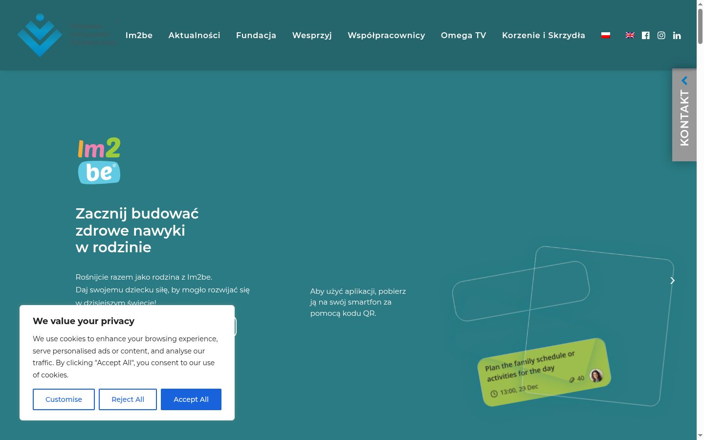 Sutikimo reklamjuostės, rodytos prieš bet kokią sąveiką, ekrano kopija