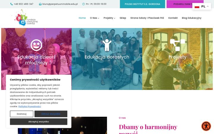 Screenshot of fundacjakreatywnejedukacji.org