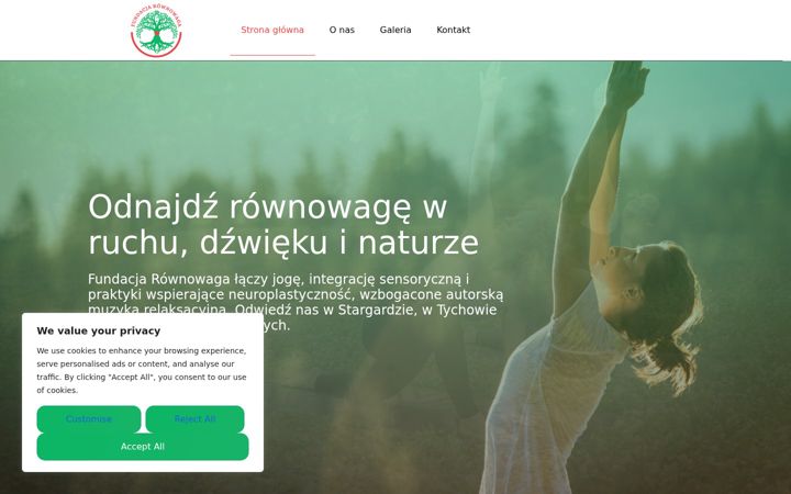 Screenshot of fundacjarownowaga.pl