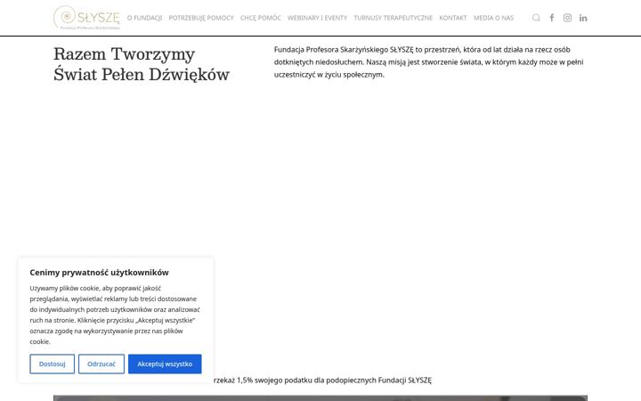 Screenshot of fundacjaslysze.pl