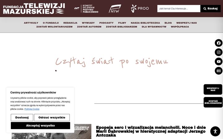 Screenshot of fundacjatelewizjimazurskiej.pl
