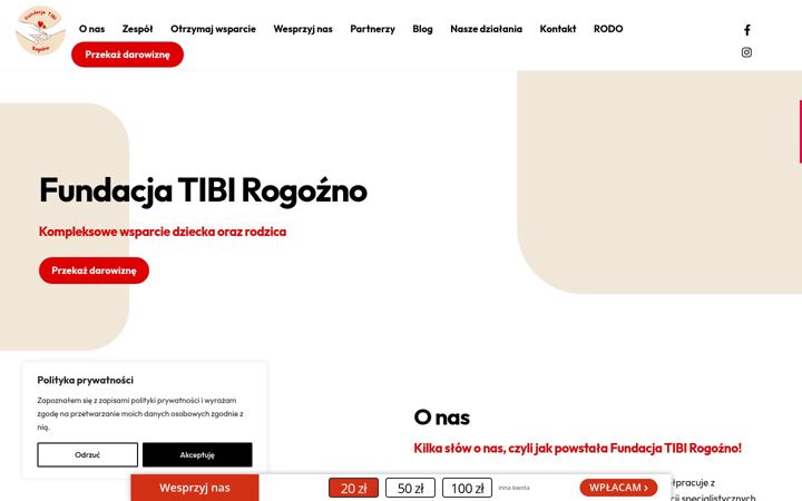 Screenshot of fundacjatibi.pl