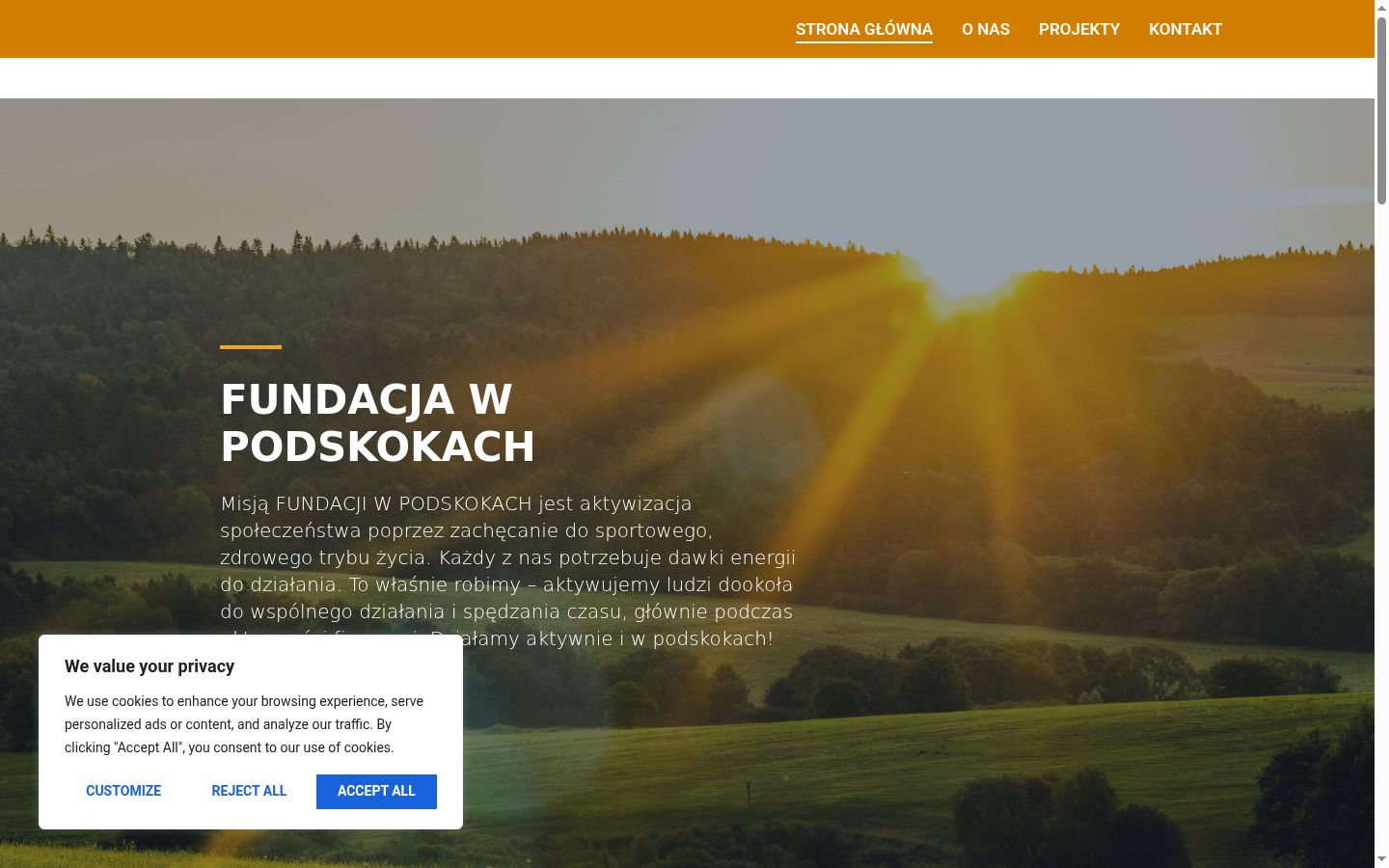 Screenshot of the consent banner shown before any interaction