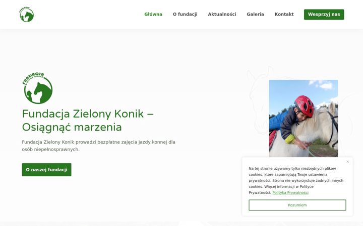 Screenshot of fundacjazielonykonik.pl