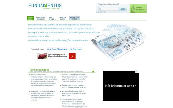 Screenshot of fundamentus.com.br