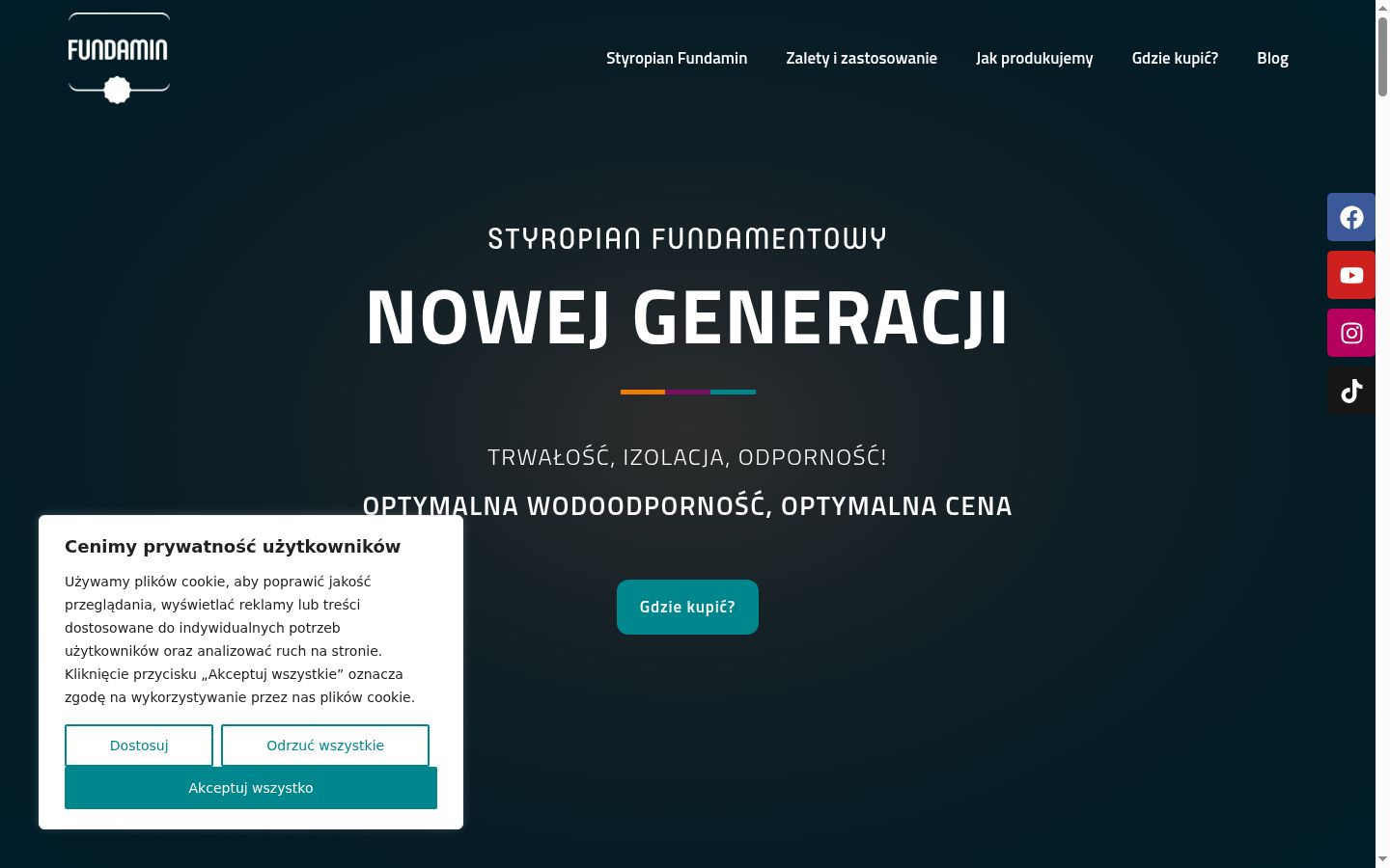 Screenshot del banner di consenso mostrato prima di qualsiasi interazione