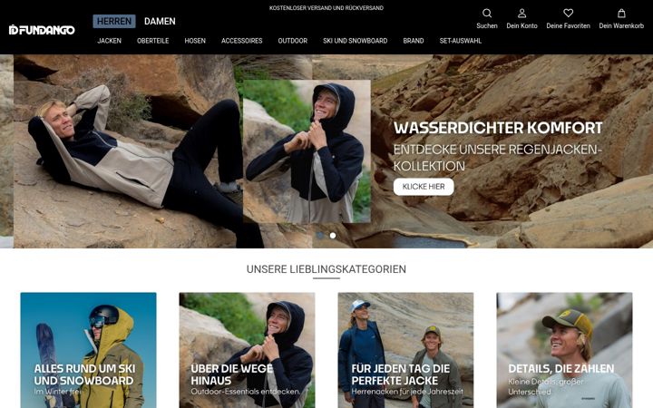 Екранна снимка на fundango-sports.de