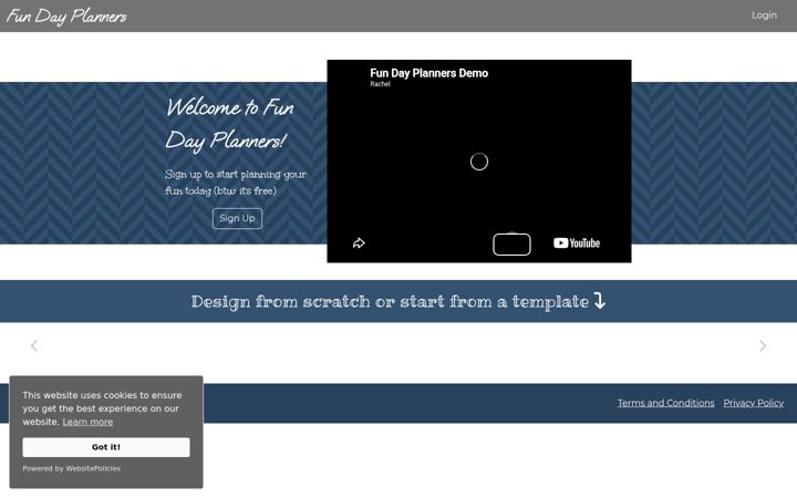 Screenshot of fundayplanners.com