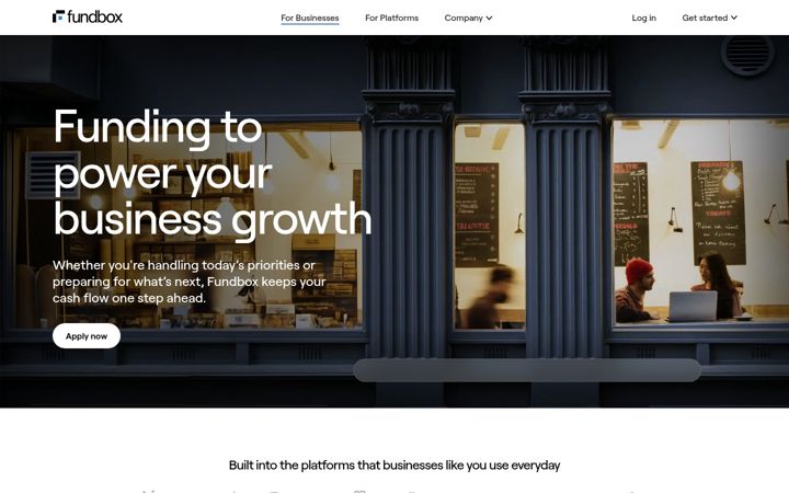 Screenshot of fundbox.com